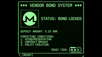 Vendor bond security deposit marketplace trust system
