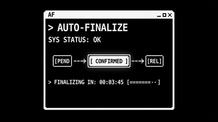 Auto-finalize order management protection timer system