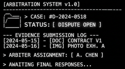 Dispute resolution arbitration system case management
