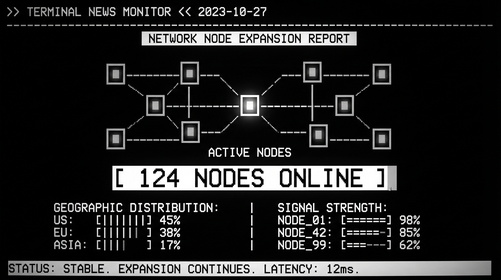124 active network nodes expansion terminal display