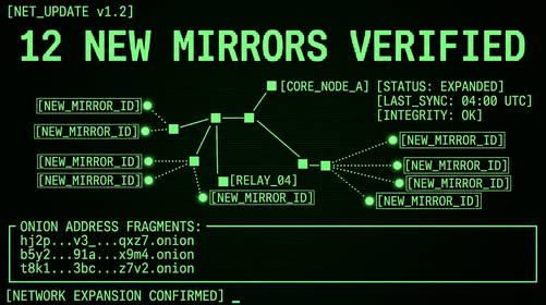 12 new mirrors verified network expansion terminal