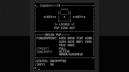 PGP end-to-end encryption key system terminal display