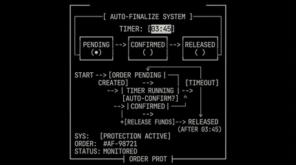 Auto-finalize order protection timer system terminal
