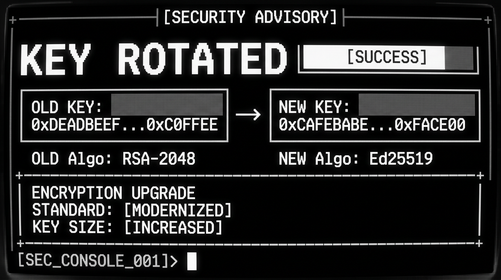 PGP key rotation Ed25519 encryption upgrade security advisory